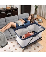 Gymax Foldable Newborn Baby Infant Toddler Playard Playpen Travel Crib Nursery Center