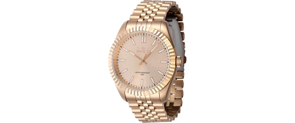 Invicta Men's 47493 Specialty Quartz 3 Hand Rose Gold Dial Watch