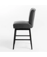The Pop Home 31.25 Inch Swivel Counter Bar Stools,Wood Frame Chairs for Kitchen Island and Dining Room,1PK-The