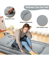 gaomon Japanese Floor Mattress Twin, Foldable Futon, Thick Sleeping Pad & Portable Camping Mattress, for Living Room & Guest Room