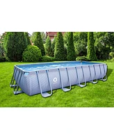 Jleisure Avenli 18 Foot x 39.5 Inch U Frame Rectangle Above Ground Swimming Pool