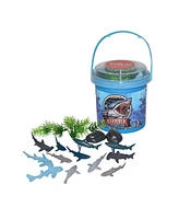 Wild Republic Bucket Mini Shark Figurines, 20 Pieces