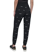 Karl Lagerfeld Paris Women's Mini Script Karl Logo-Print Joggers