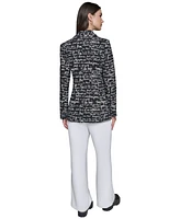 Karl Lagerfeld Paris Women's Printed Script Blazer