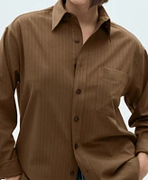 Mango Women's Pinstripe Overshirt