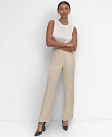 Dkny Petite Striped Mid Rise Pants