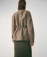Mango Women's Pockets Detail Turtleneck Parka
