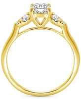 Diamond Shoulder Cluster Engagement Ring (1 ct. t.w.) in 14k Gold