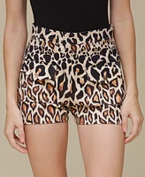 Avec Les Filles Women's Cotton Printed Cargo-Pocket Shorts