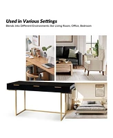 Guillen Modern Desk Swith Built Outlet with 3 Drawer