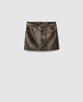 Mango Women's Snakeskin-Effect Miniskirt