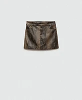 Mango Women's Snakeskin-Effect Miniskirt