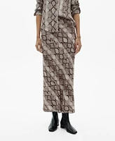 Mango Women's Long Snake Skirt