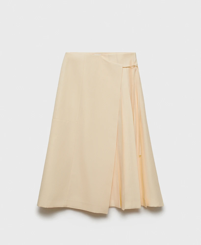 Mango Women's Bow Detail Lyocell Skirt