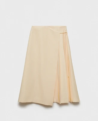 Mango Women's Bow Detail Lyocell Skirt