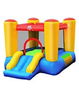 Gymax Kids Inflatable Bouncer Bounce House Jumping Area Slide Without Blower