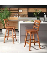 Gouun Swivel 24-Inch Counter Height Stool Set of 2 with Inclined Backrest