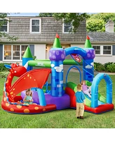 Gymax Kids Inflatable Bounce House Dragon Jumping Slide Bouncer Castle W/ 750W Blower
