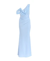 Quiz Women's Chiffon With Scuba Crepe Cowl Neck Maxi Dress