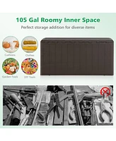 Gouun 105 Gallon All Weather Large Deck Box Lockable Storage Container