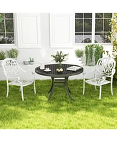 Gouun 2 Pieces Patio Cast Aluminum Dining Chairs with Armrests