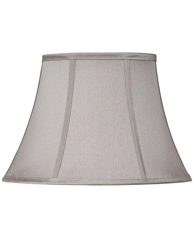 Springcrest Pewter Gray Medium Oval Lamp Shade 9" Wide and 7" Deep at Top x 15" Wide and 13" Deep at Bottom x 10.5" High (Spider) Replacement with Har