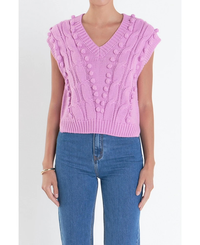 English Factory Women's Pom Pom Vest