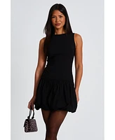 Quiz Women's Bengaline Round Neck Puff Skirt Skater Dress