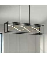 Possini Euro Design Cheva 35 1/2" Modern Pendant Chandelier Ceiling Light Fixture Dining Room Over Table Kitchen Island Foyer Hanging Linear Led Dimma