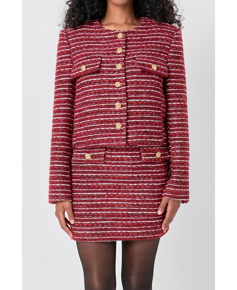 endless rose Women's Tweed Jacket