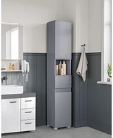 Slickblue Tall Bathroom Cabinet Slim Storage for Space-Saving Organization