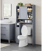 Slickblue Over The Toilet Storage Shelf, Bathroom Cabinet with Sliding Door for Space-Saving