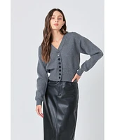 Grey Lab Women's V-neck Detailed Cardigan