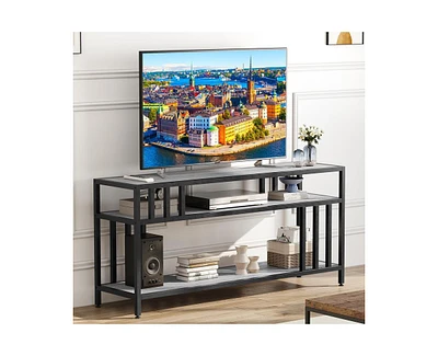 gaomon 58" Tv Stand for Tv up to 65 Inches, Entertainment Center with Open Storage Shelves