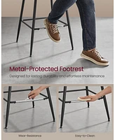 Slickblue Bar Stools Counter Height with Back, Ergonomic Backrest, Synthetic Leather and Metal Legs (Set of 2)