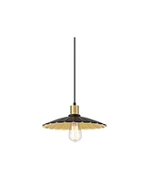 Possini Euro Design Piaza 12 1/4" Mid Century Modern Pendant Ceiling Light Fixture Dining Room Over Table Kitchen Island Foyer Hanging Flower Black Go