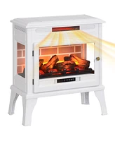 Homcom 24" Freesding Electric Fireplace Stove w/ Realistic Flame