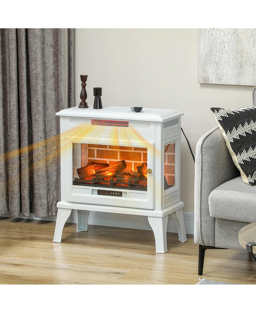 Homcom 24" Freesding Electric Fireplace Stove w/ Realistic Flame