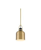 Possini Euro Design Lenoir 7 1/2" Modern Industrial Pendant Ceiling Light Fixture Dining Room Over Table Kitchen Island Foyer Hanging Round Black Brus