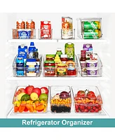 Sorbus 2 Large Clear Organizing Bin on Wheels with Dividers