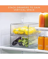 Sorbus 2 Pack Medium Clear Stackable Pull-Out Drawers