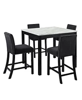 The Pop Home Set of 4 Dining Chairs with Nailhead Trim,Upholstered for Kitchen or Room-The