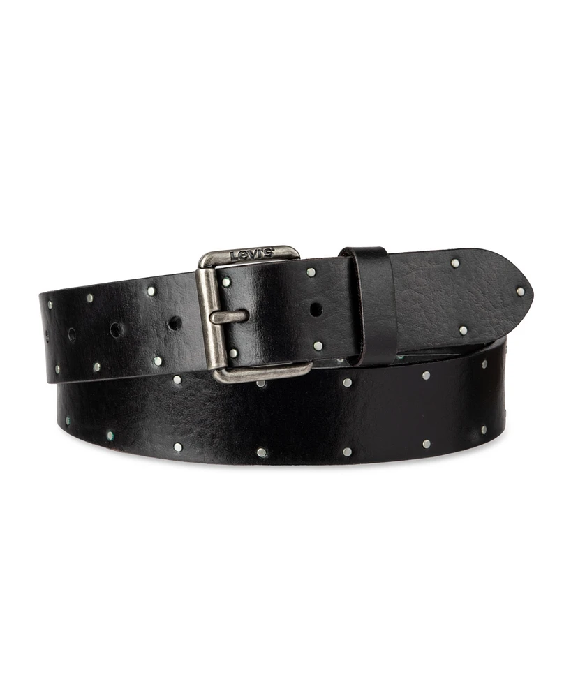 Levi's Men's Casual Riveted Edge Leather Jean Belt