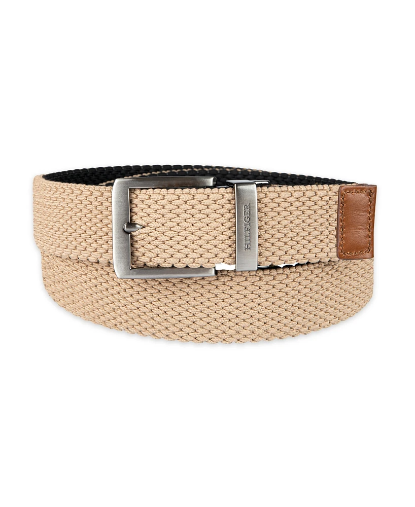 Tommy Hilfiger Men's Two-in-One Reversible Fully Adjustable Stretch Casual Cord Belt