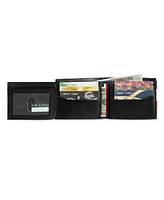 Tommy Hilfiger Men's Rfid Global Stripe Leather Traveler Wallet