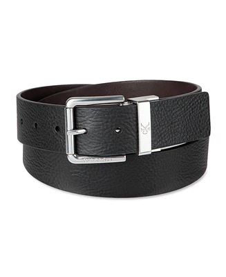 Calvin Klein Men's Pebble Grain Reversible Jean Belt