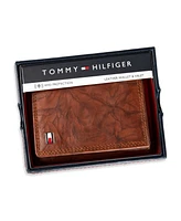 Tommy Hilfiger Men's Rfid Huck Leather Trifold Wallet