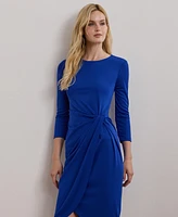 Lauren Ralph Women's Twist-Front Stretch Jersey Dress