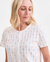 Charter Club Women's 2-Pc. Cotton Printed Cropped Pajamas Set, Created for Macy's
