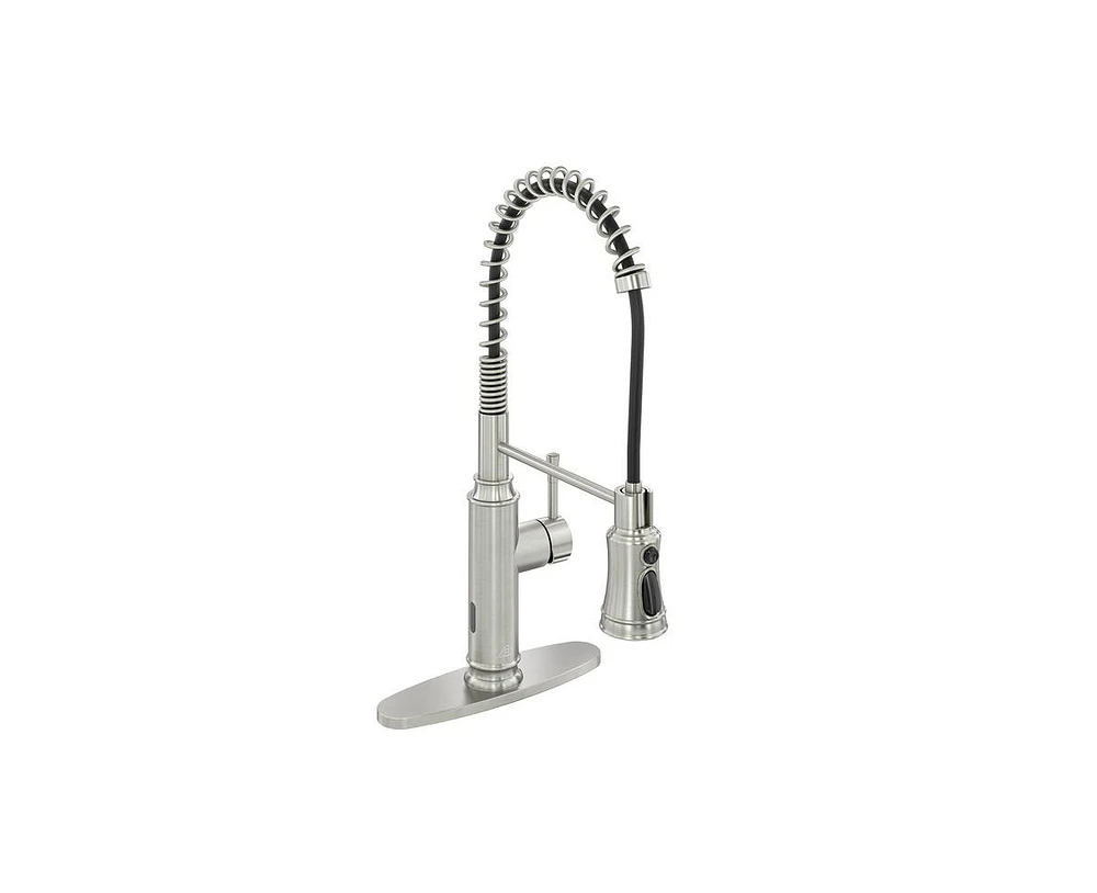 Casainc Pull Down Sprayer Kitchen Faucet with Infrared Sensor Induction Function and Deck Plate